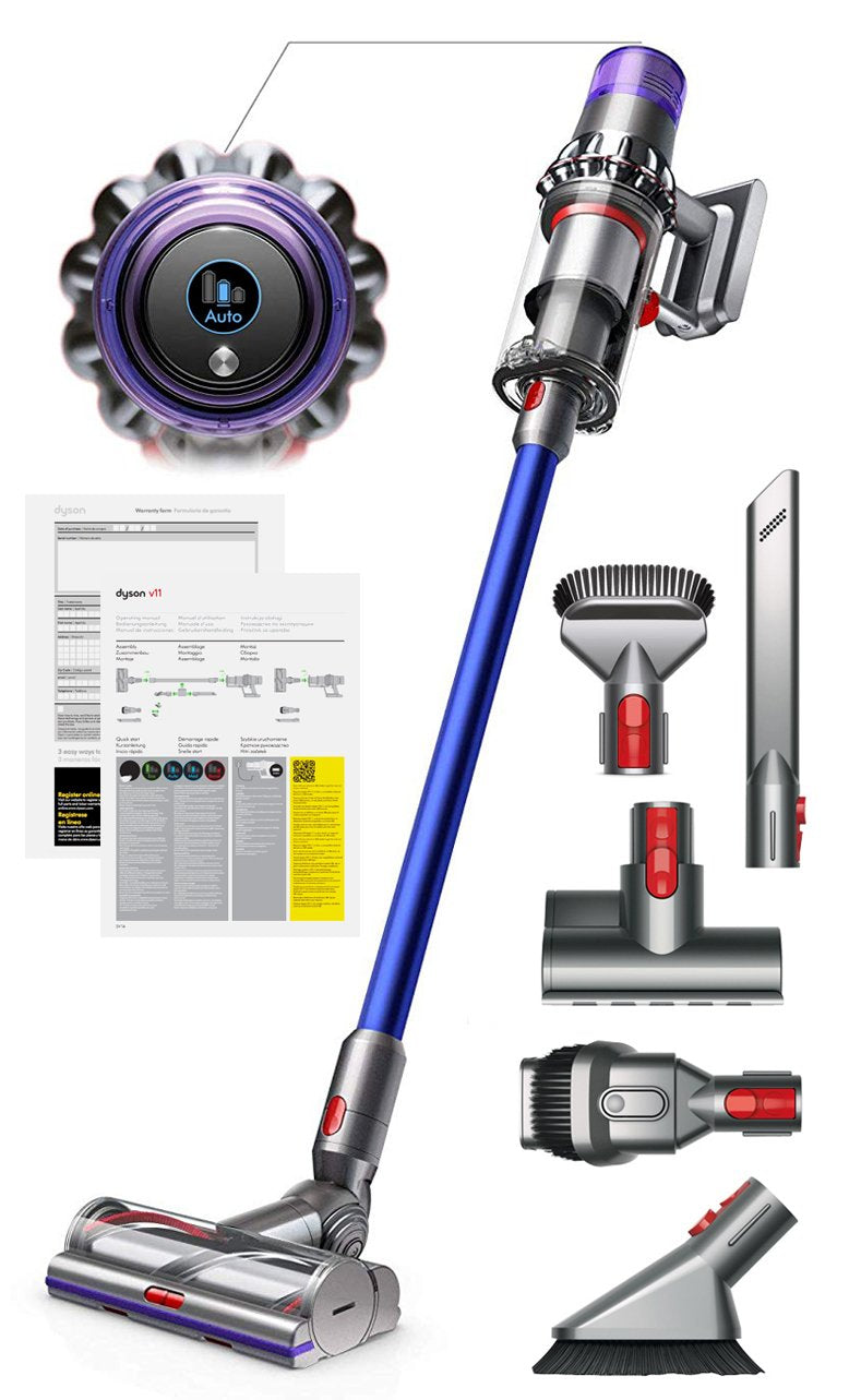 Dyson V11 Torque Drive Handheld Portable Stick Vacuum Cleaner with Manufacturer's Warranty - Includes Mini Motorized Tool + Combination Tool + Crevice Tool + Soft Dusting Brush and Stiff Bristle Brush