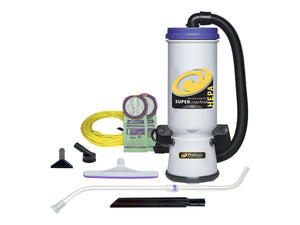 ProTeam 107119 10 Quart Super CoachVac Backpack Vacuum with Xover Multi-Surface Telescoping Wand Tool Kit