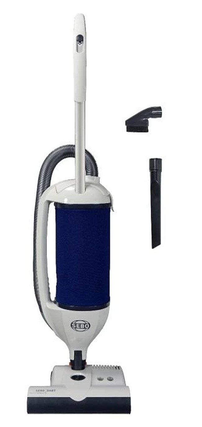 Sebo 9855AM Dart Upright Vacuum (Arctic White/Dark Blue)